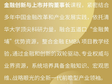 金融創新與上市并購董事長項目